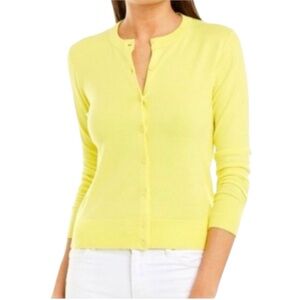 J. Crew Lemon Yellow Cardigan Sweater Size S #1838